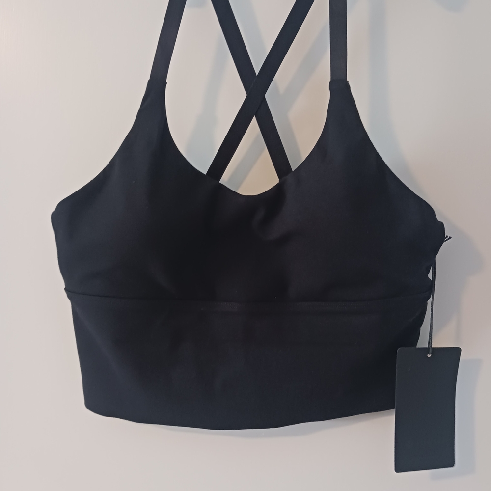 Black Strappy Longline Bralette